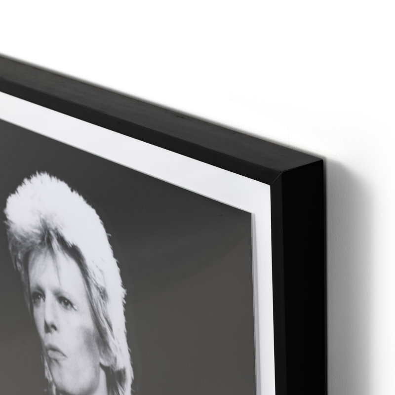 Black and White Celebrity Photographic Print with Black Wood Frame