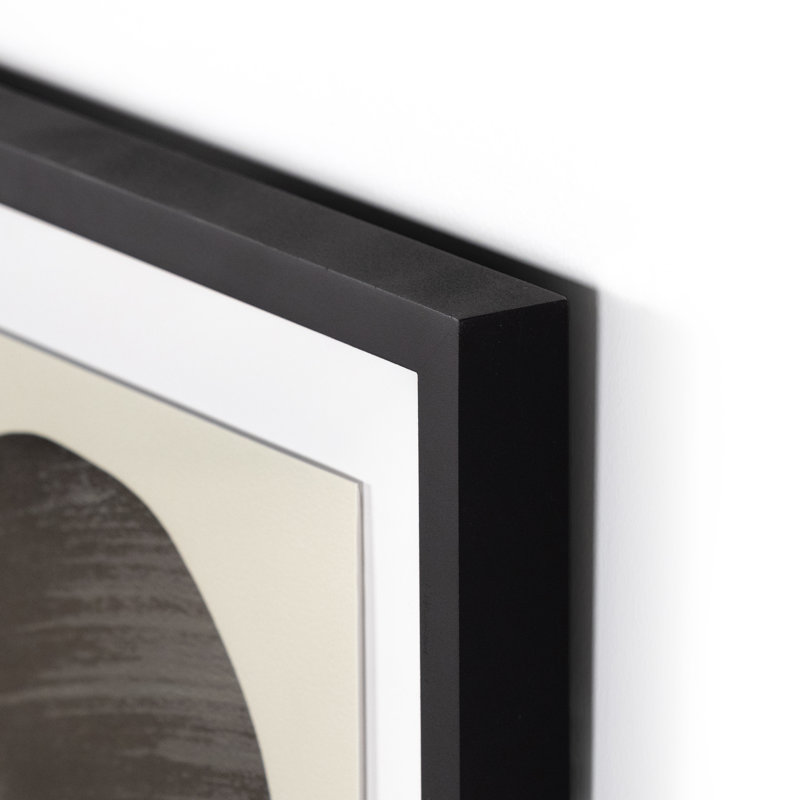 Black Framed Abstract Portrait Canvas Art with Maple Wood