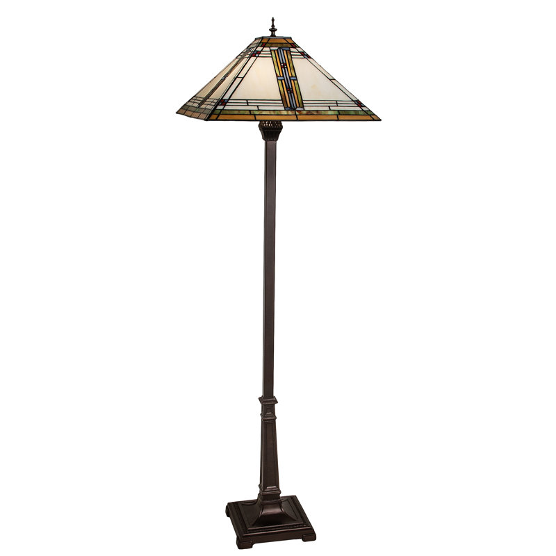 Mahogany Bronze Stained Glass 66'' Floor Lamp