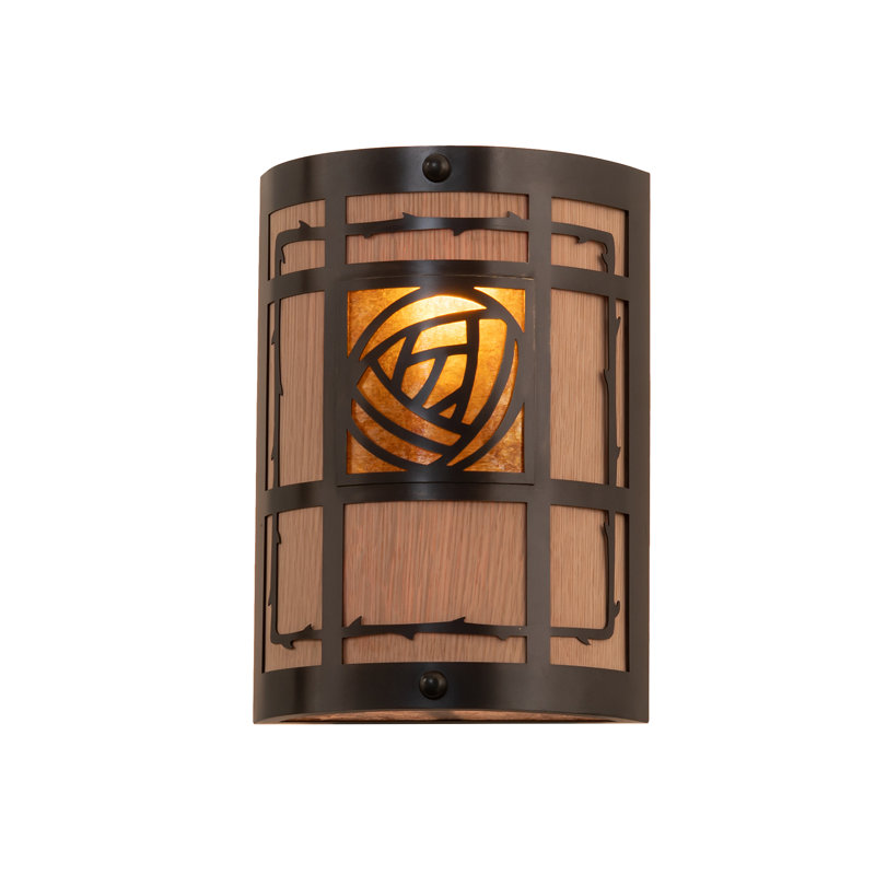 Craftsman Brown Amber Mica 2-Light Wall Sconce
