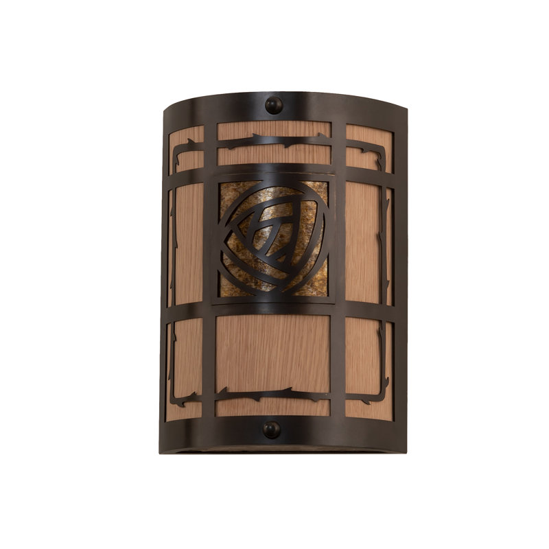 Craftsman Brown Amber Mica 2-Light Wall Sconce