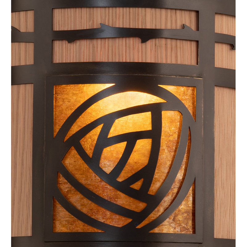 Craftsman Brown Amber Mica 2-Light Wall Sconce