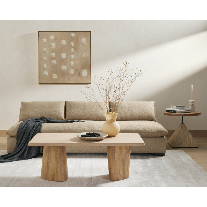 40" x 40" Beige and White Abstract Wall Art