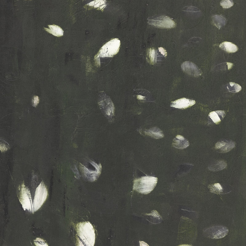 Large Black and Green Abstract Canvas Painting