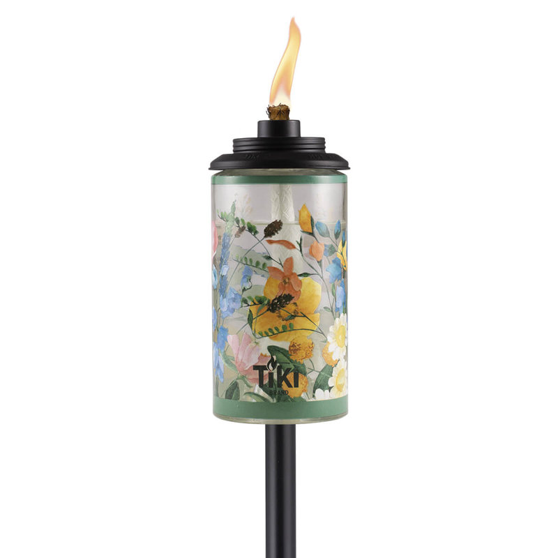 TIKI Brand TIKI® Brand Easy Install 65 Inch TIKI Torch Wild Flower Glass (Set of 2)