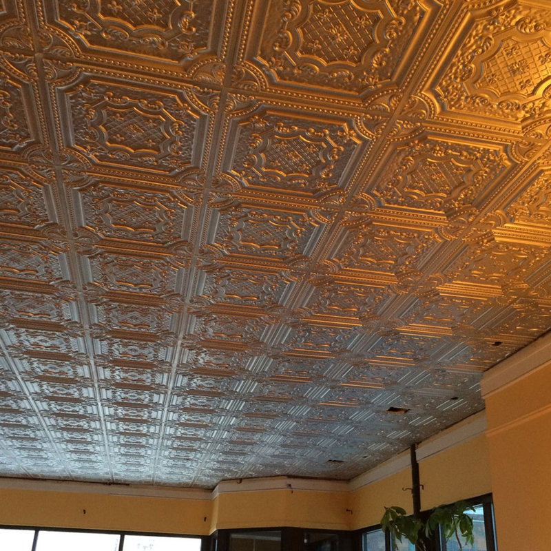 Elizabethan Shield Aged Copper PVC 2' x 2' Ceiling Tile Set