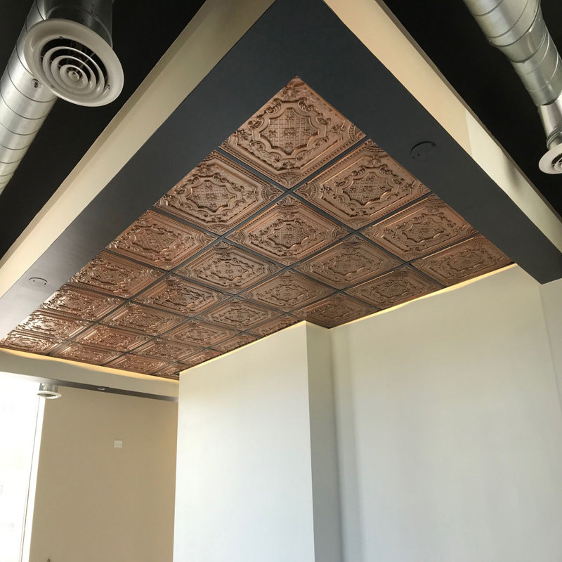 Elizabethan Shield Aged Copper PVC 2' x 2' Ceiling Tile Set