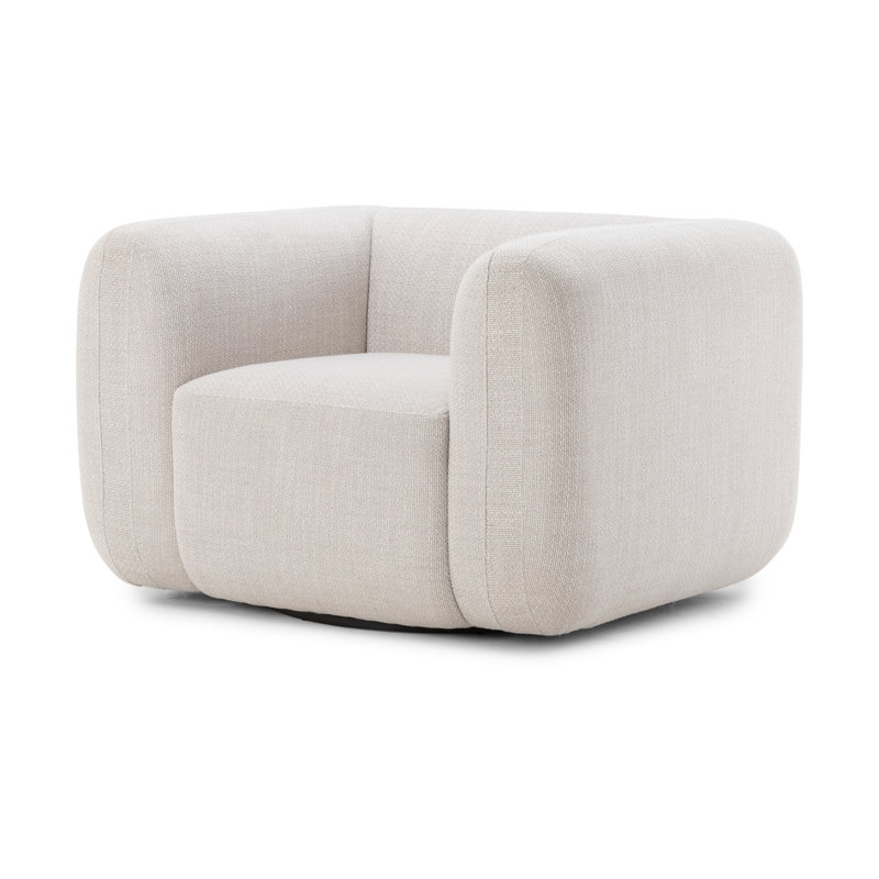 Nara 35.5'' Luxurious Brown Swivel Armchair with Soft Upholstery