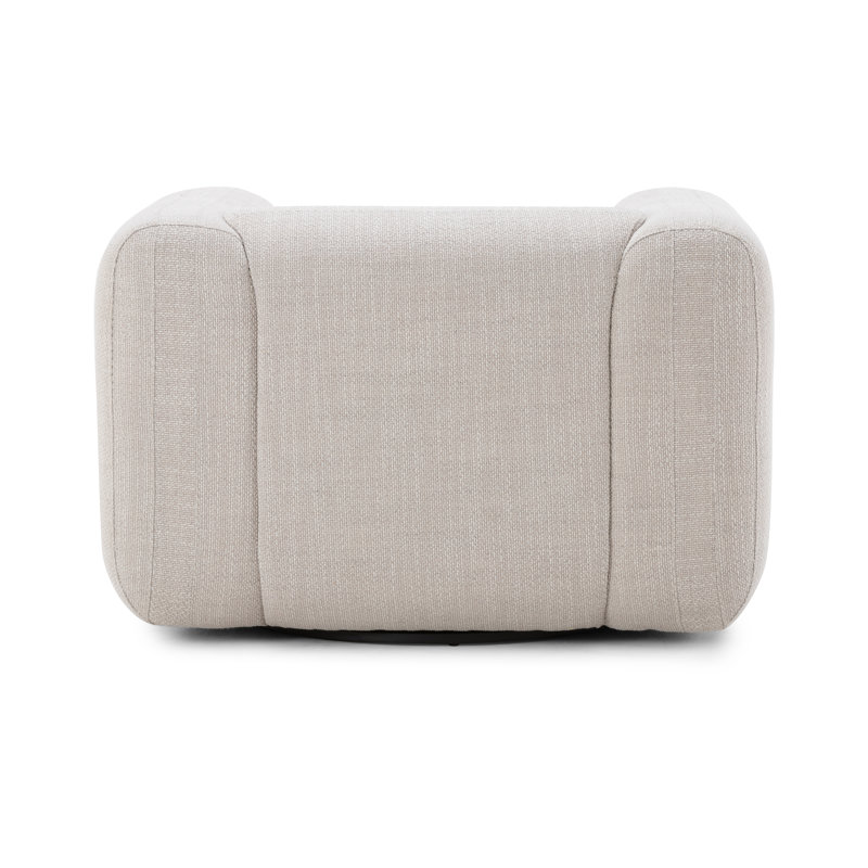 Nara 35.5'' Luxurious Brown Swivel Armchair with Soft Upholstery