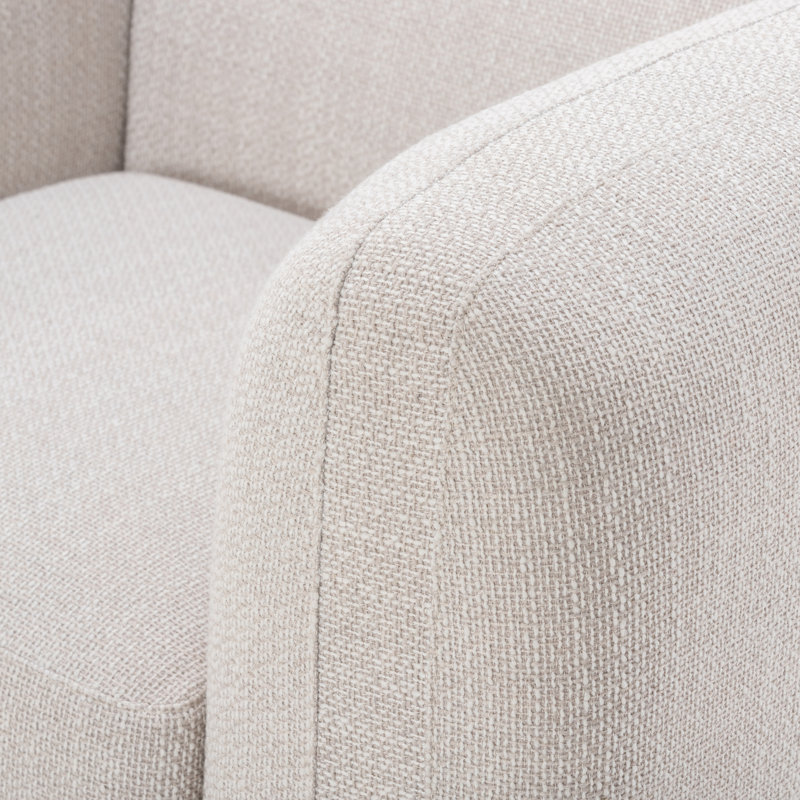 Nara 35.5'' Luxurious Brown Swivel Armchair with Soft Upholstery