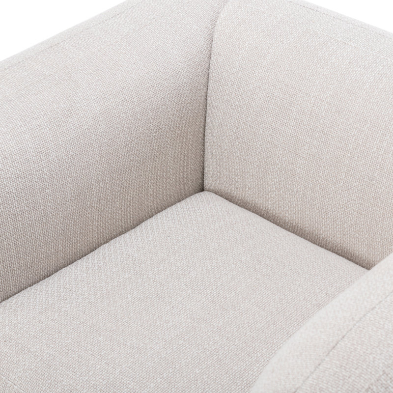 Nara 35.5'' Luxurious Brown Swivel Armchair with Soft Upholstery