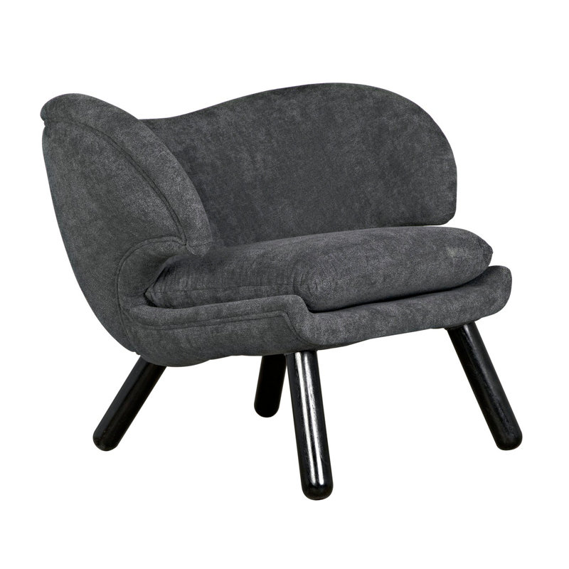 Valerie Ocean Grey and Charcoal Black Handcrafted Barrel Chair