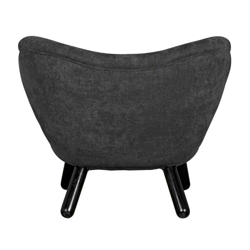 Valerie Ocean Grey and Charcoal Black Handcrafted Barrel Chair
