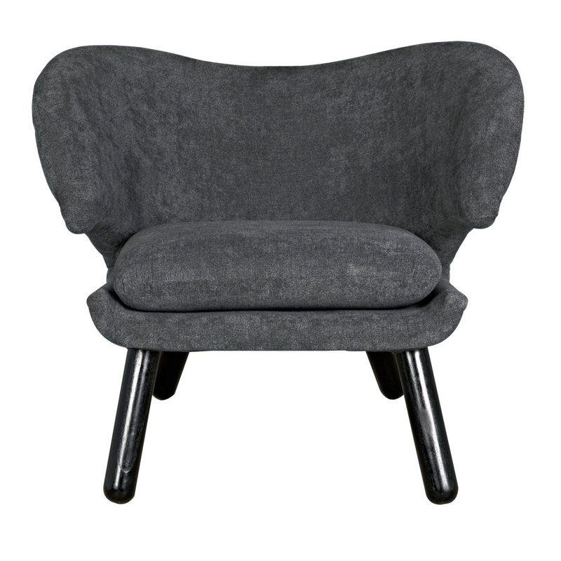 Valerie Ocean Grey and Charcoal Black Handcrafted Barrel Chair