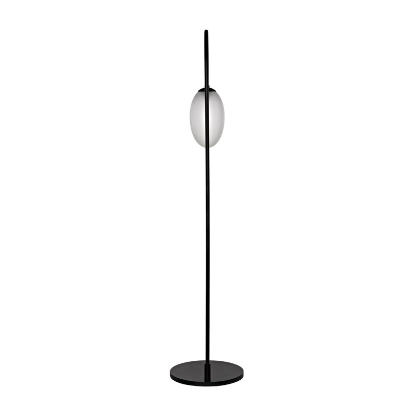 Matte Black and Milk Glass 74'' Floor Lamp