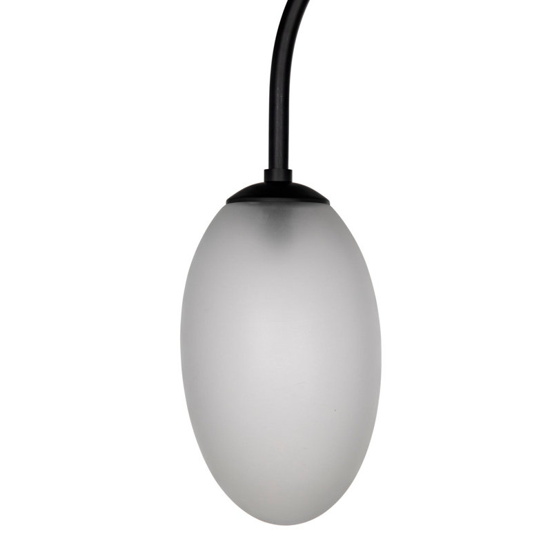 Matte Black and Milk Glass 74'' Floor Lamp