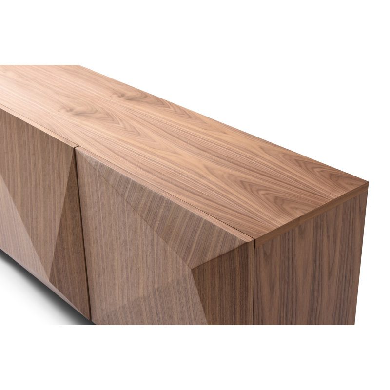 Geneva 65'' Walnut Veneer Buffet with Black Metal Legs