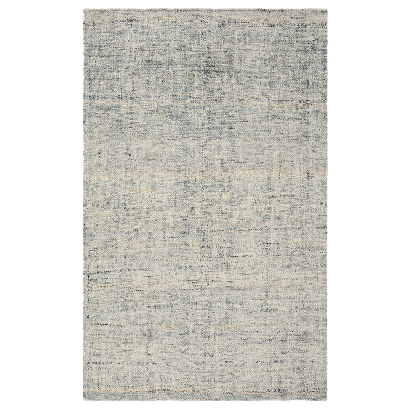Fog Gray Handwoven Wool Rectangular Area Rug 8' x 10'