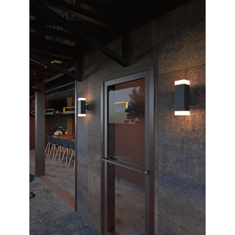 Edmund Black Aluminum LED Outdoor Wall Sconce