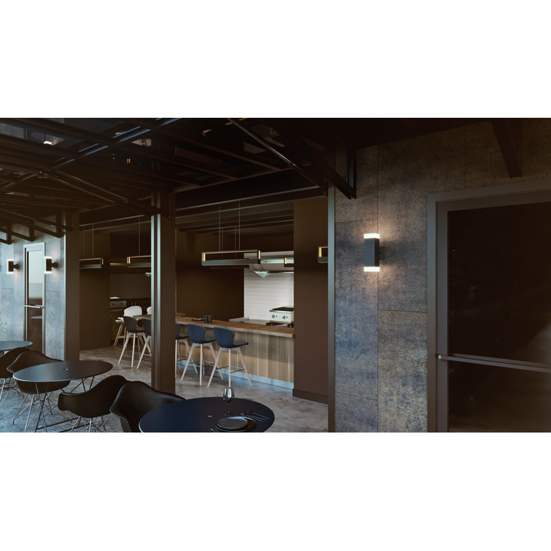 Edmund Black Aluminum LED Outdoor Wall Sconce