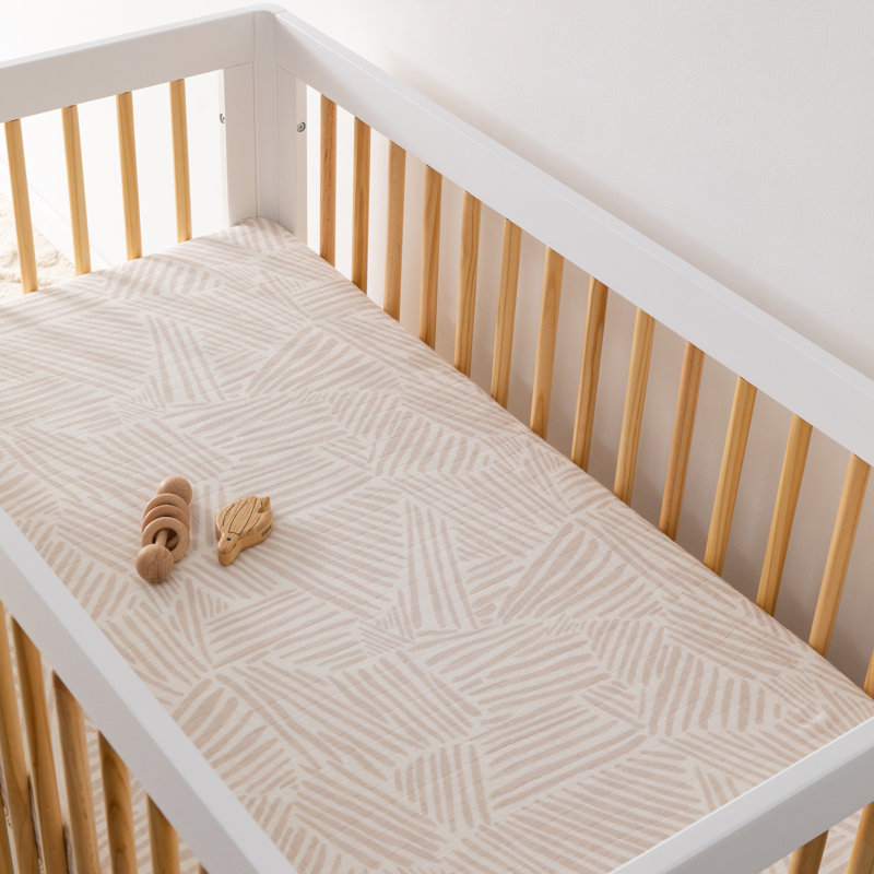 Organic Cotton Oat Stripe Toddler Crib Sheet