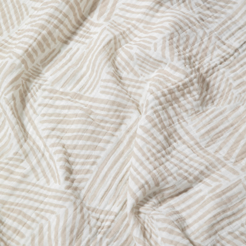 Oat Stripe Organic Cotton Muslin Baby Swaddle Blanket