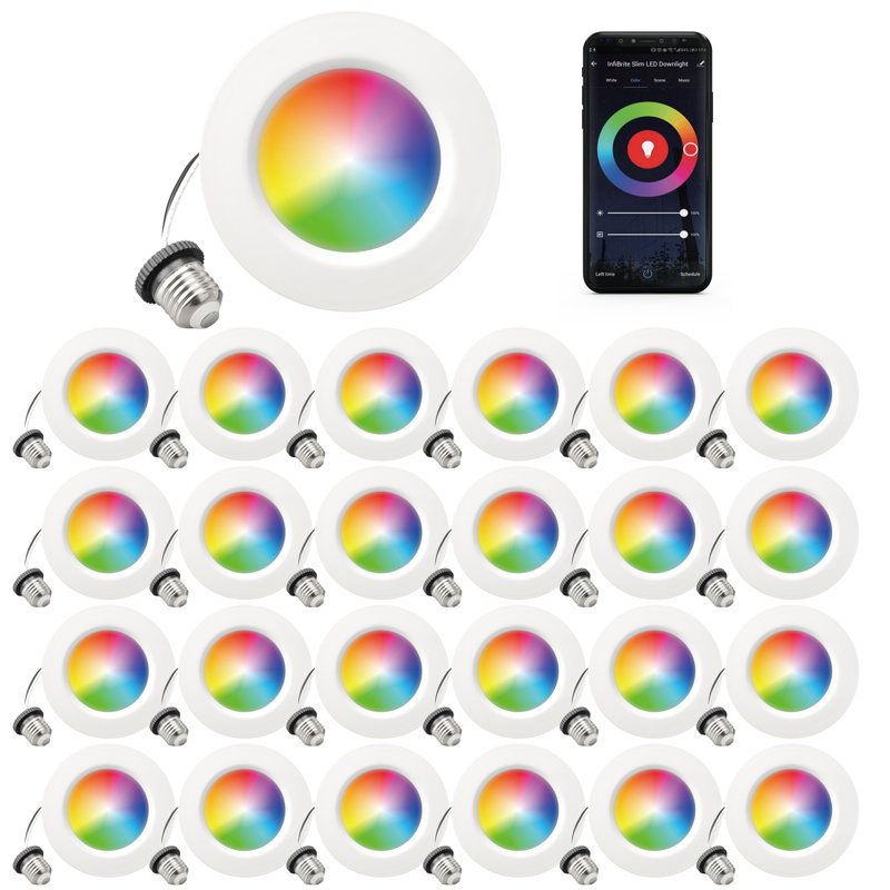 4'' White LED Smart Recessed Lighting Kit with Voice Control