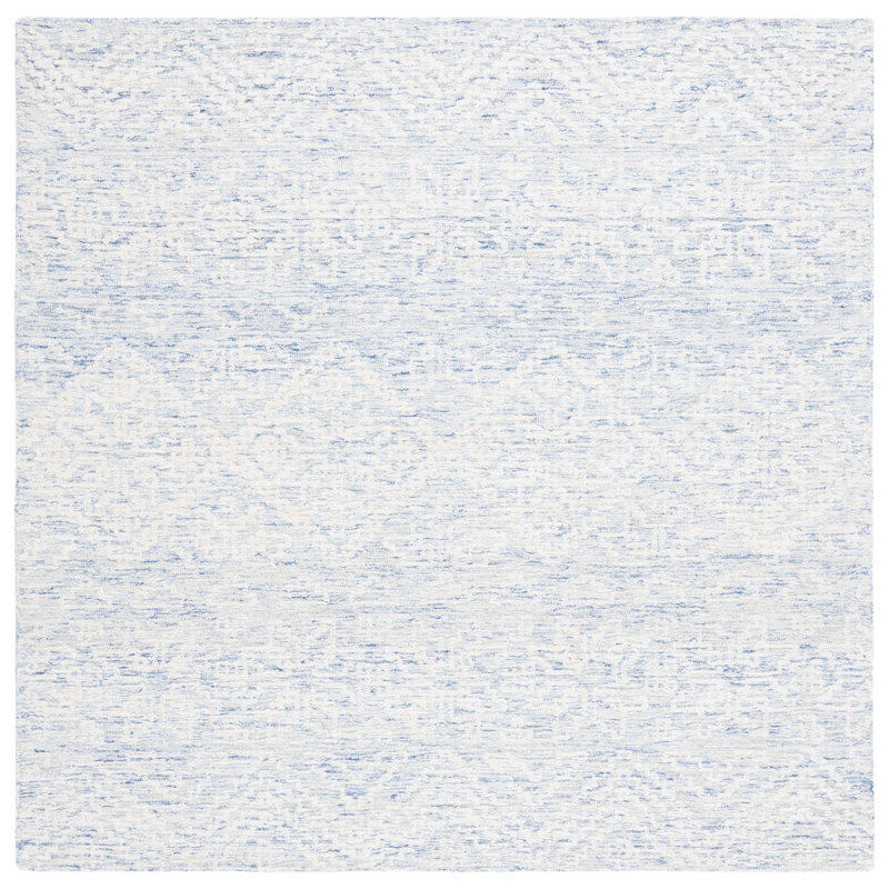 Ivory Elegance Square Hand-Tufted Wool Rug 6' x 6'