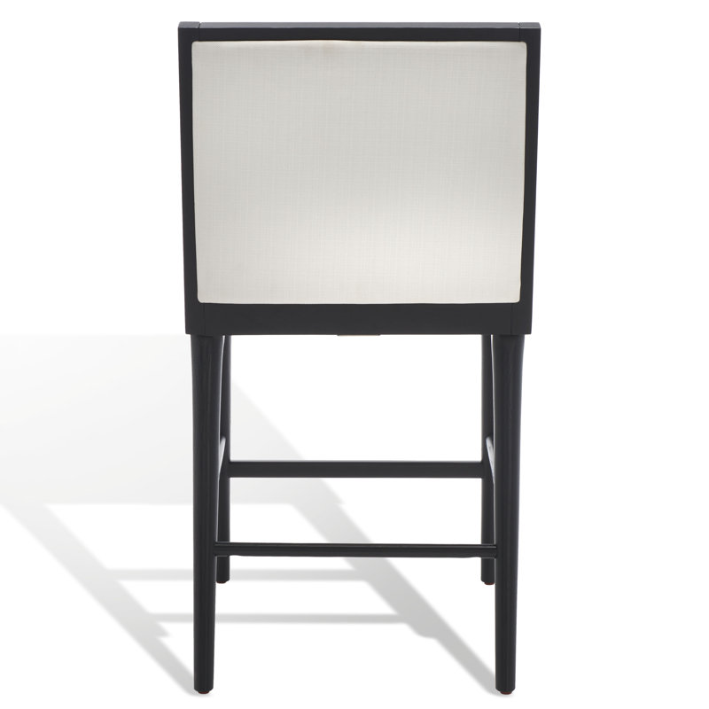 Laycee 36" Black & White Linen and Wood Counter Stool