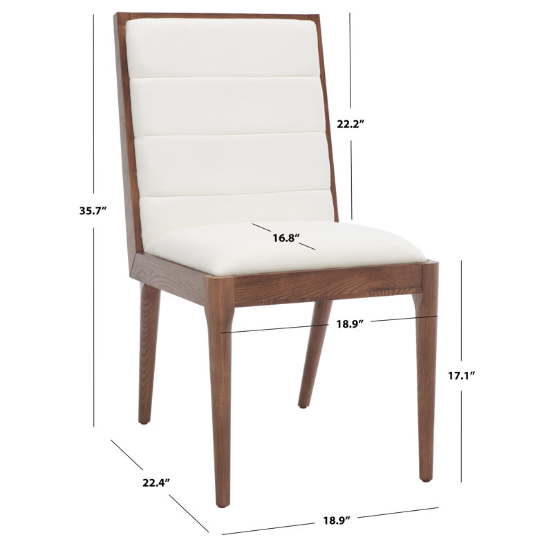 Laycee Walnut & White Tufted Upholstered Dining Chair Set