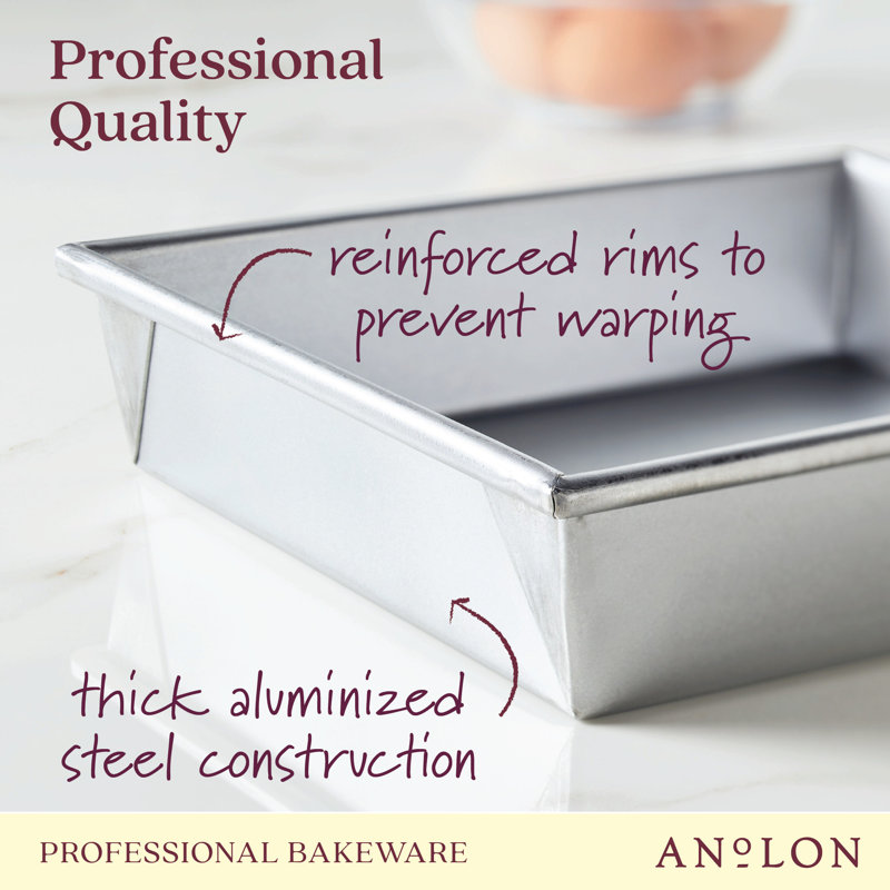 Silver Square Silicone Non-Stick Cake Pan, 9 Inch