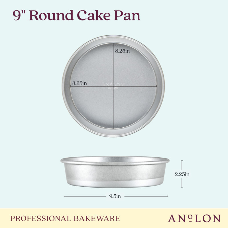 Silver Aluminized Steel Round Cake Pan, 9 Inch