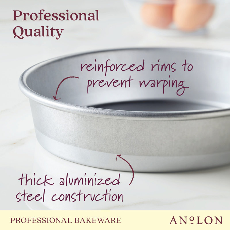 Silver Aluminized Steel Round Cake Pan, 9 Inch