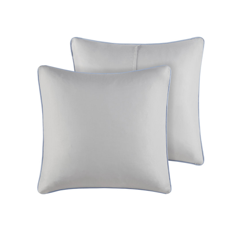 California King Blue and Gray Embroidered Microfiber Comforter Set