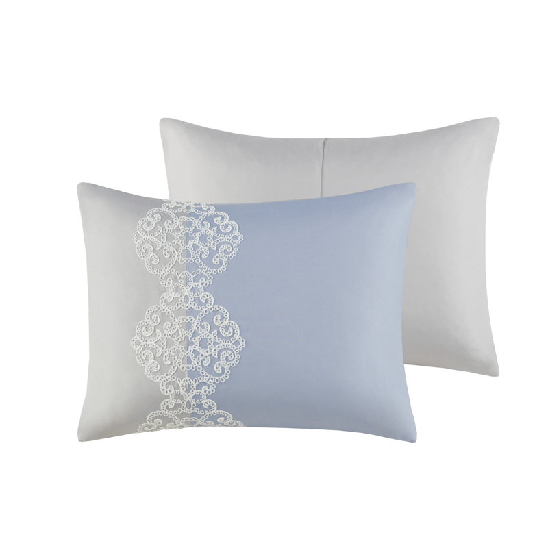 King Gray and Blue Reversible Microfiber Comforter Set