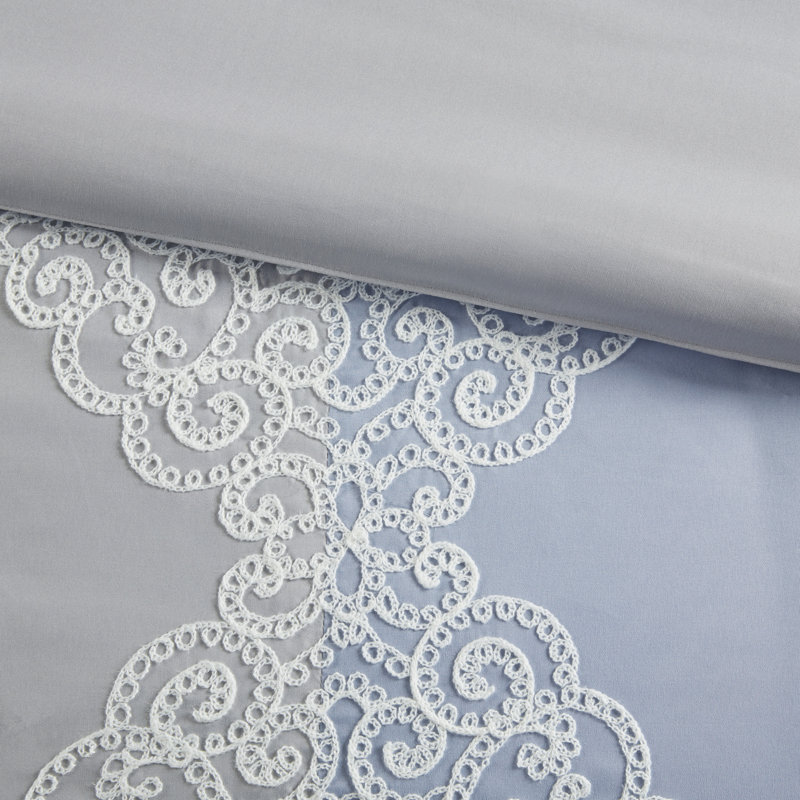 King Gray and Blue Reversible Microfiber Comforter Set