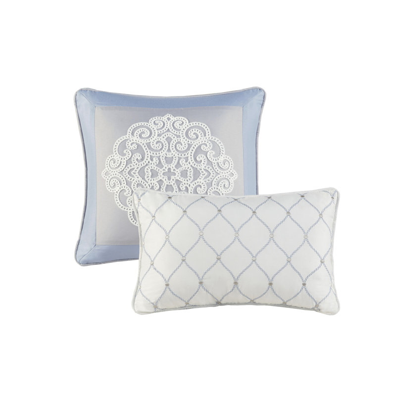 King Gray and Blue Reversible Microfiber Comforter Set