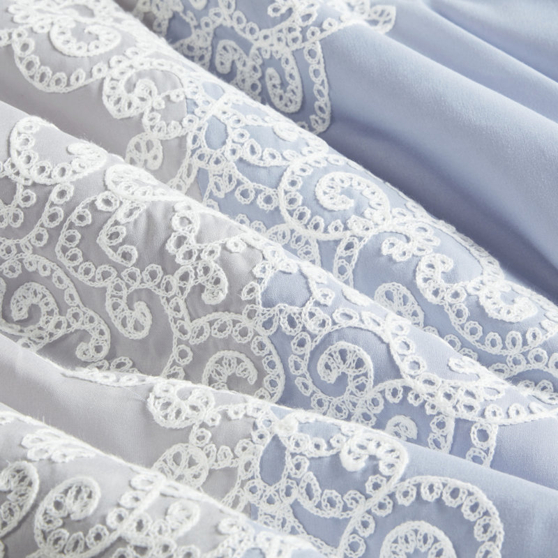 King Gray and Blue Reversible Microfiber Comforter Set
