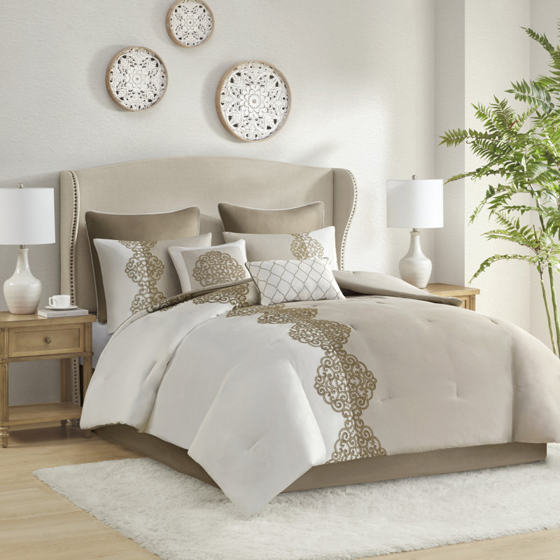 King Gray and Blue Reversible Microfiber Comforter Set