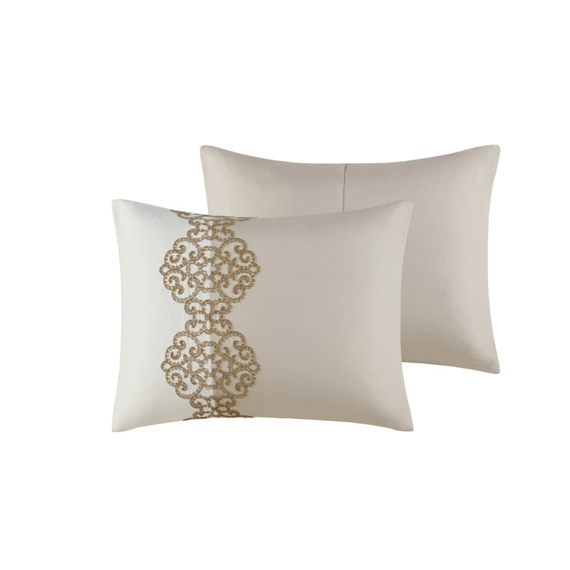 California King Blue and Gray Embroidered Microfiber Comforter Set