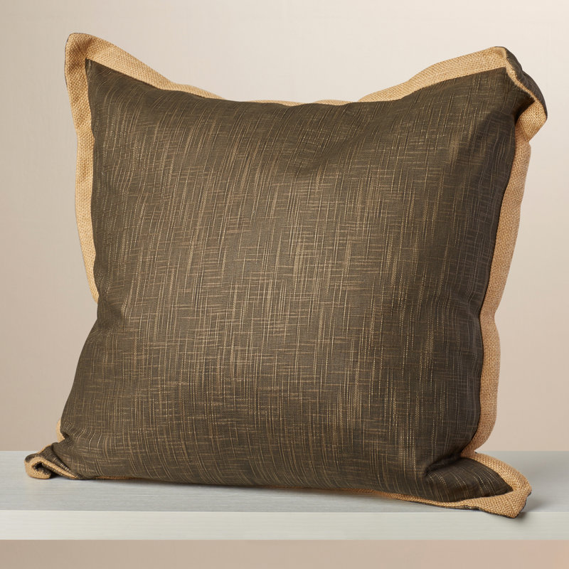 Madeline 22'' Brown and Beige Linen Pillow Set