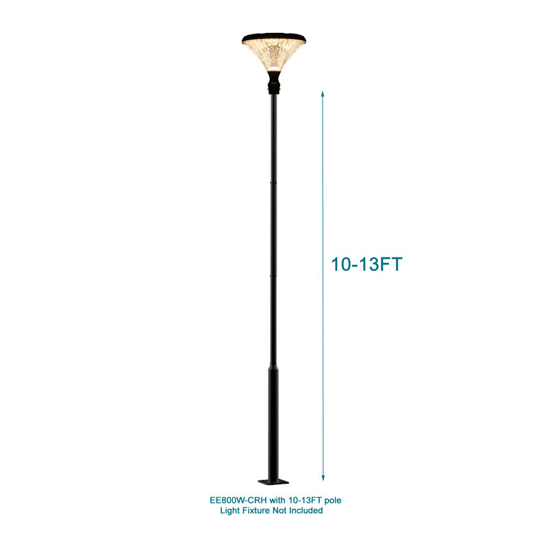 Elegant Black Extendable Outdoor Light Post with Powder Coated Finish