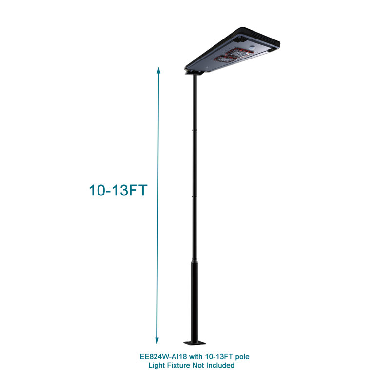 Elegant Black Extendable Outdoor Light Post with Powder Coated Finish