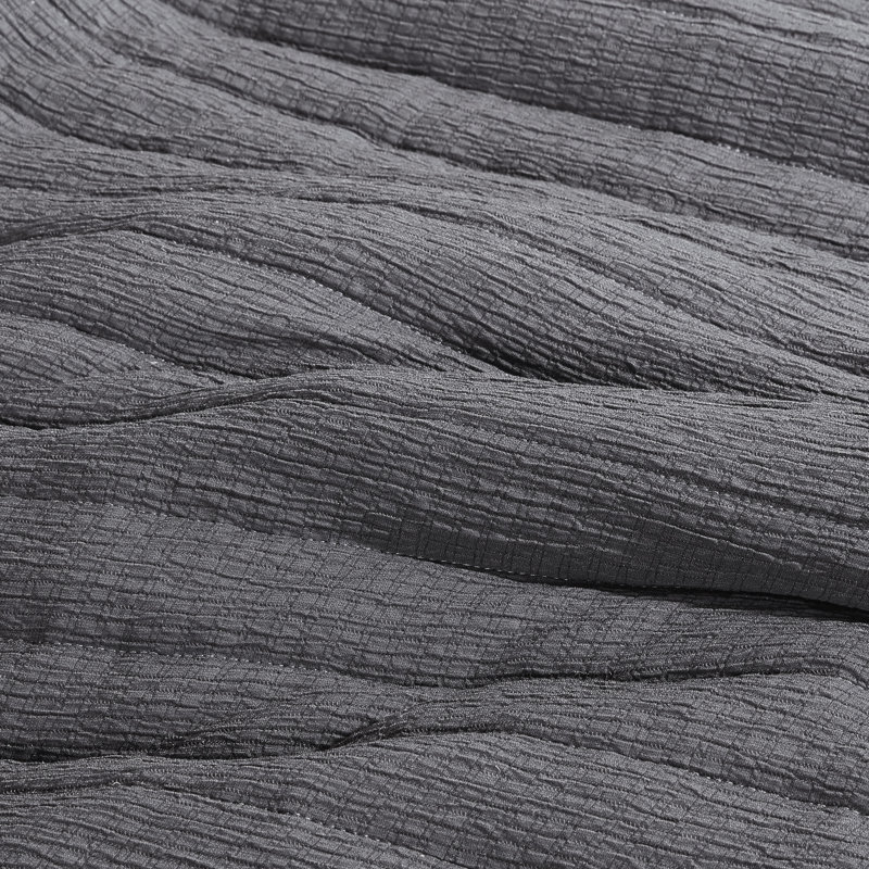 Charcoal King Reversible Microfiber 3-Piece Quilt Set