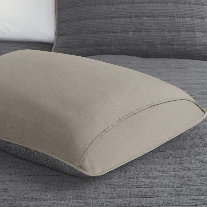 Charcoal King Reversible Microfiber 3-Piece Quilt Set