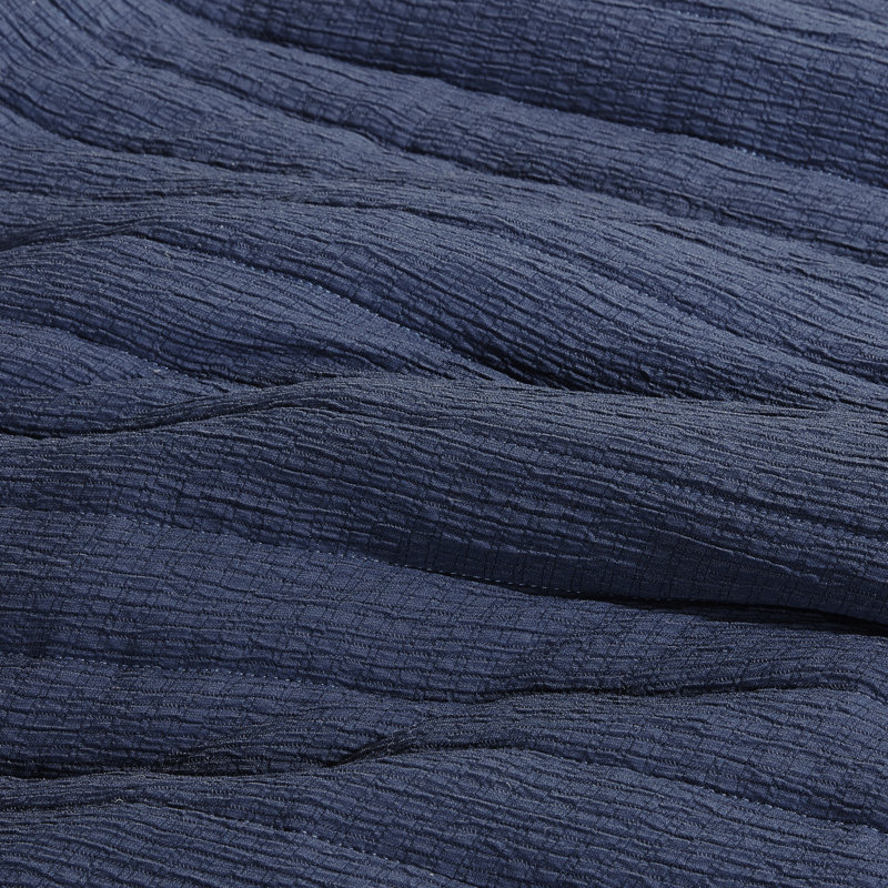 Navy and Brown Reversible Microfiber Full Quilt Set