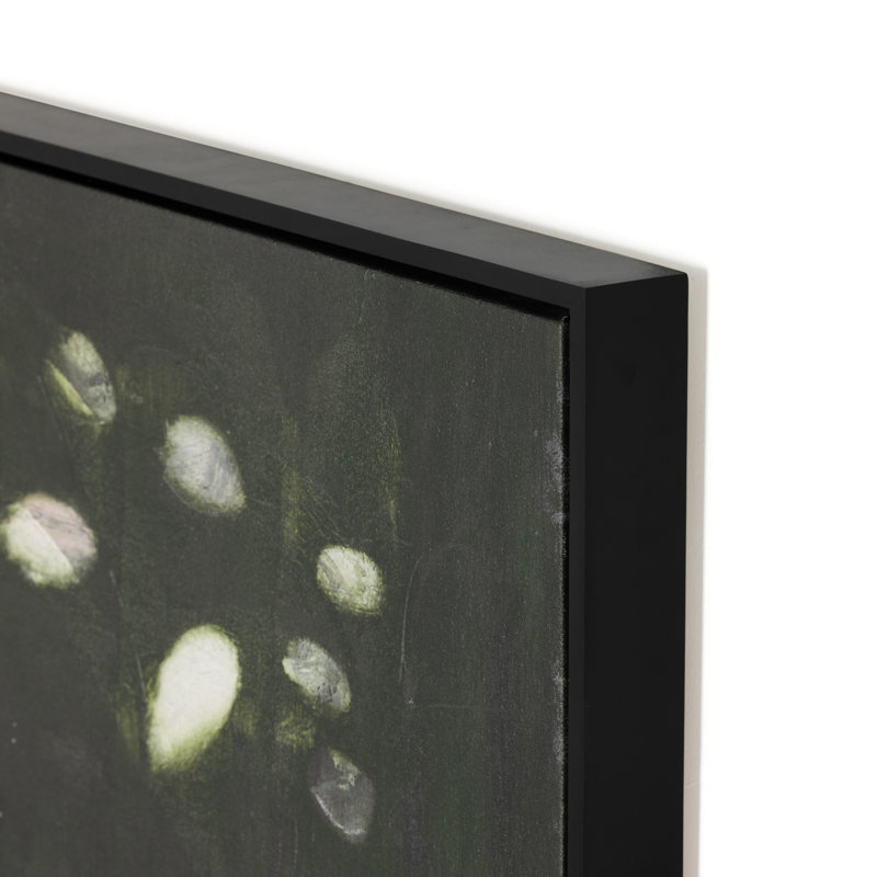 Large Black and Green Abstract Canvas Painting
