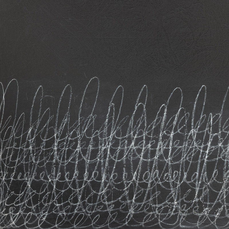 Abstract Charcoal and Chalk 48" x 48" Canvas Painting