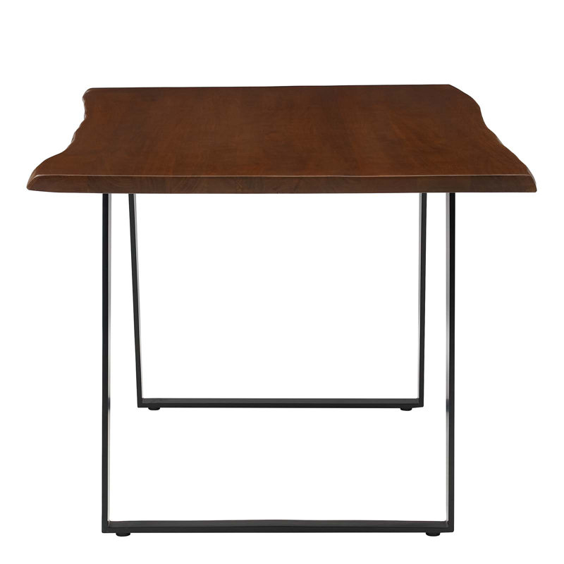 Sable Edge 60" Acacia Wood Rectangular Dining Table with Metal U-Legs