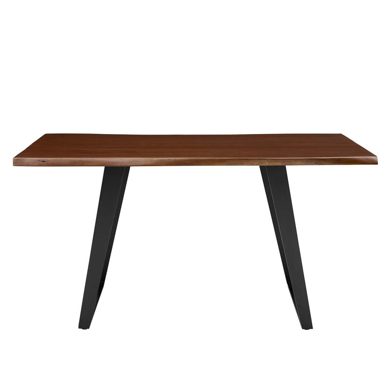 Sable Edge 60" Acacia Wood Rectangular Dining Table with Metal U-Legs